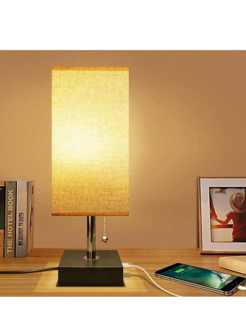 Sharpdo Usb Charging Cloth Cover Table Lamp with 3 Color Temperatures LED Bulb - Image 1